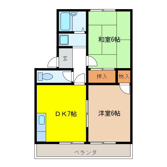 岐阜市柳津町下佐波のアパートの間取り