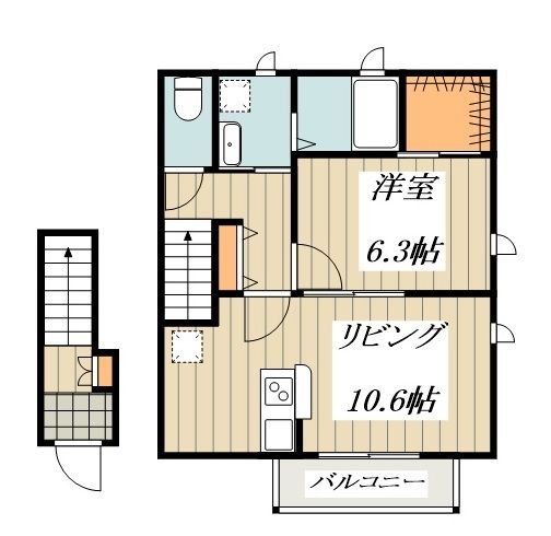 八王子市叶谷町のアパートの間取り