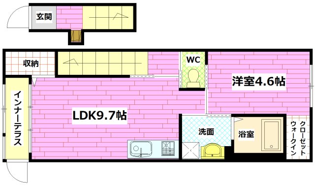 広島市安芸区中野東のアパートの間取り