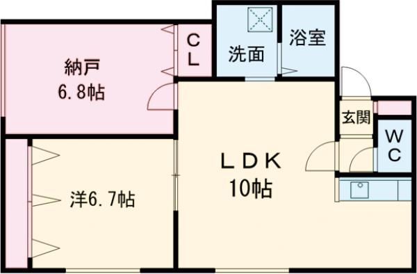 【札幌市白石区栄通のアパートの間取り】