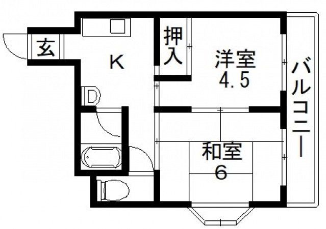 東大阪市高井田西のマンションの間取り