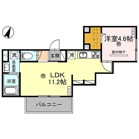 神戸市灘区国玉通のアパートの間取り