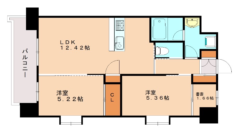 北九州市小倉北区上到津のマンションの間取り