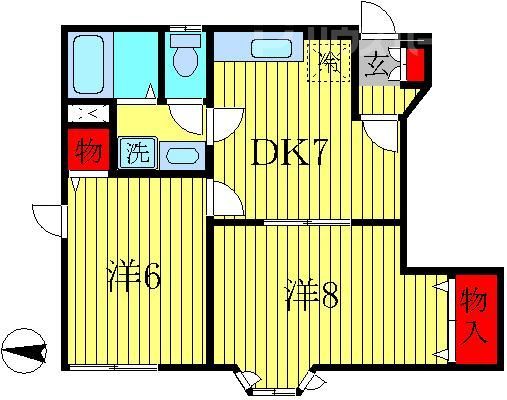 流山市美原のアパートの間取り