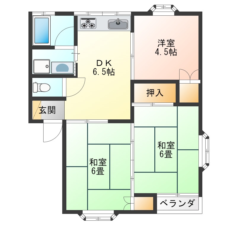 リエス天童Ｂの間取り