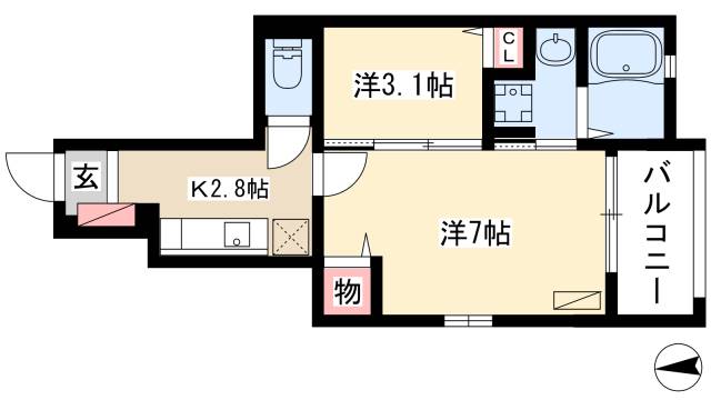 コーポ宮東の間取り