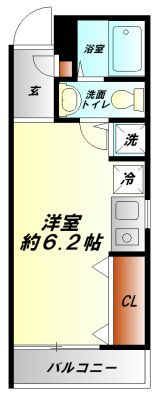 小田原市栄町のマンションの間取り