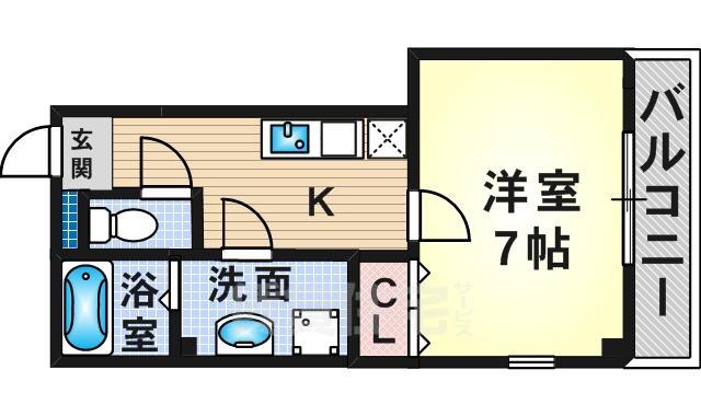 堺市堺区翁橋町のマンションの間取り