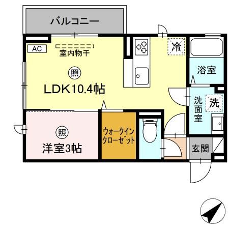 （仮）D-ROOM元町IIの間取り