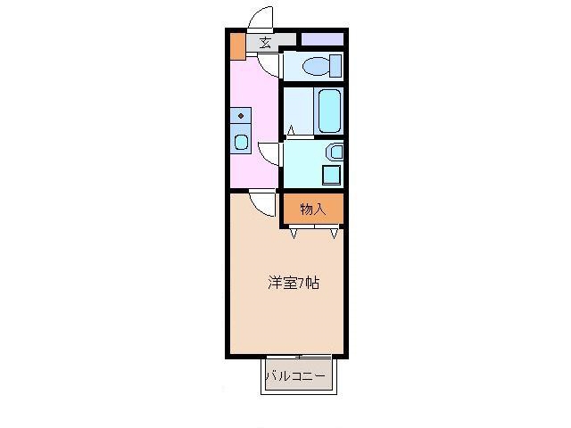 いなべ市藤原町市場のアパートの間取り