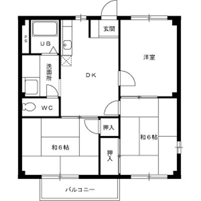 美濃市松栄町のアパートの間取り