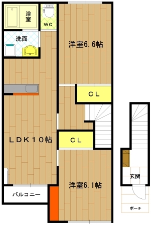 度会郡玉城町上田辺のアパートの間取り