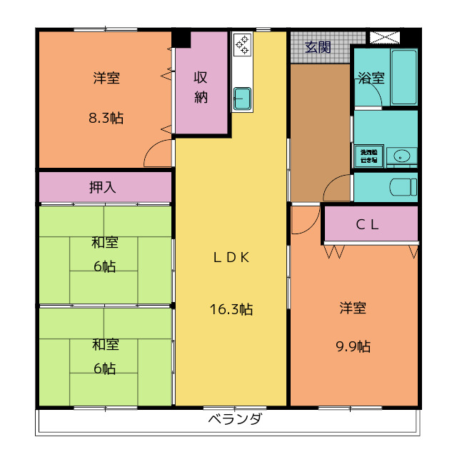 ハイツ落合の間取り