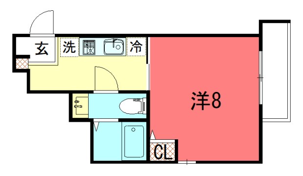 京都市左京区一乗寺北大丸町のマンションの間取り