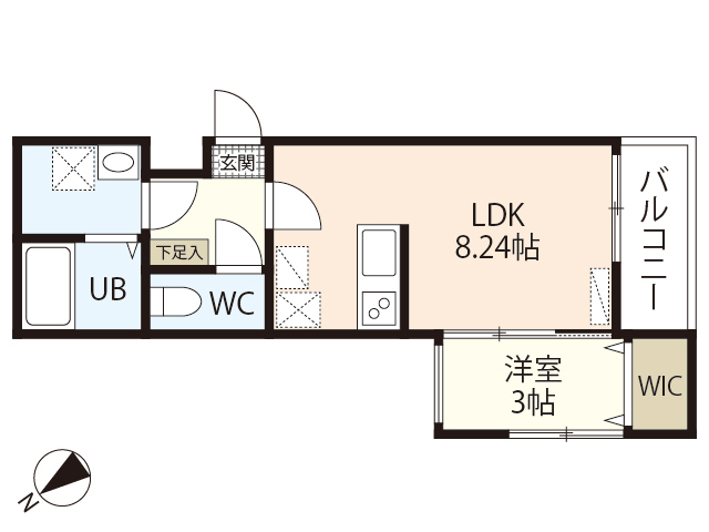 【ＭＯＶＥ庚午北弐番館の間取り】