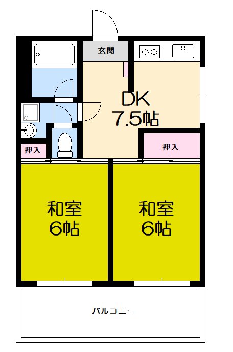 広島市西区天満町のマンションの間取り