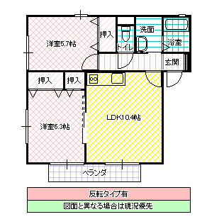 【水戸市見川のアパートの間取り】