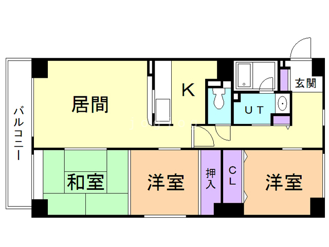 札幌市豊平区水車町のマンションの間取り