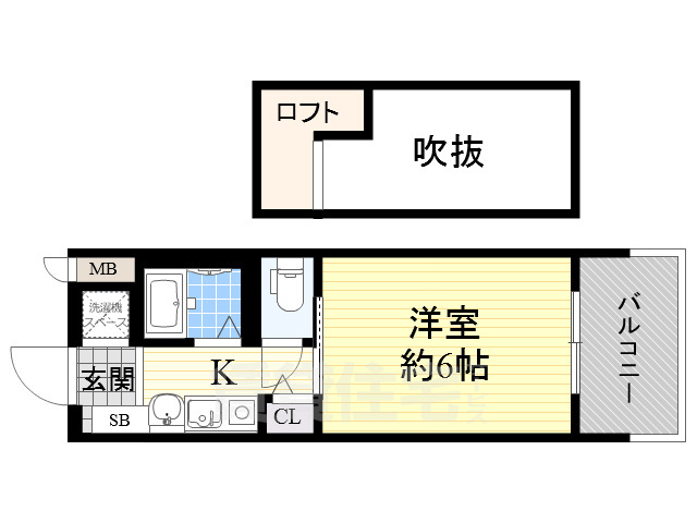 大阪市西区土佐堀のマンションの間取り