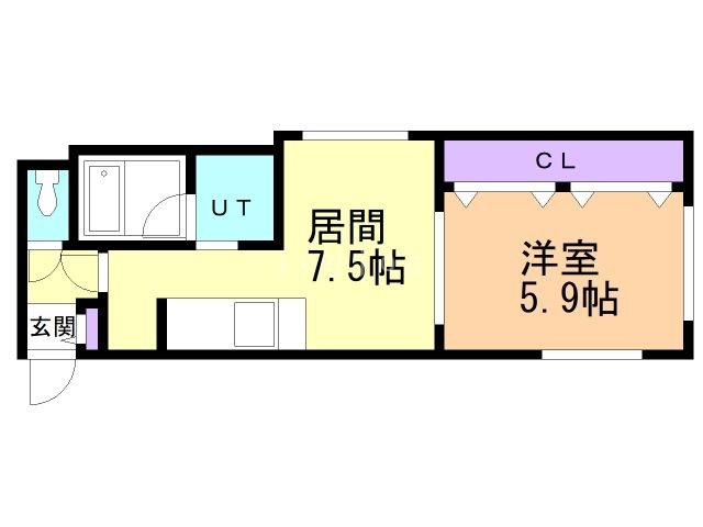 札幌市豊平区平岸五条のマンションの間取り