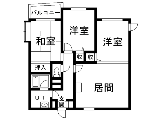 函館市松陰町のマンションの間取り