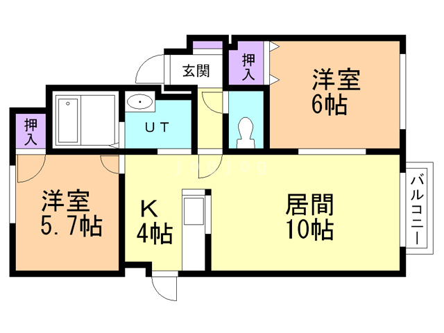 石狩市樽川三条のアパートの間取り