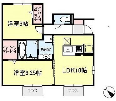 川崎市高津区向ケ丘のアパートの間取り