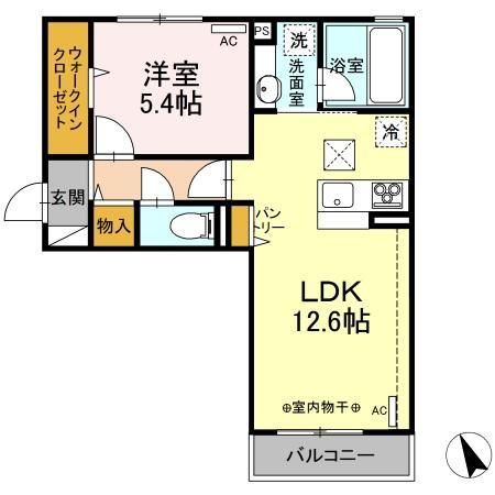 小山市大字間々田のアパートの間取り