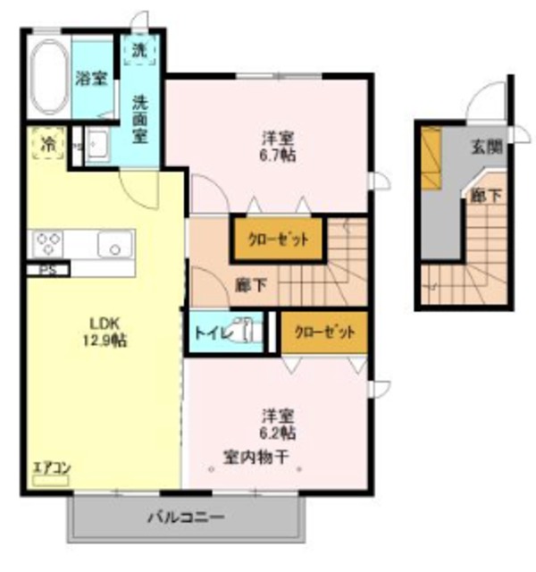 ランセ今谷 Eの間取り