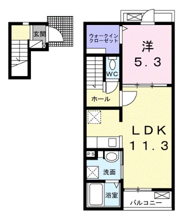 井原市井原町のアパートの間取り