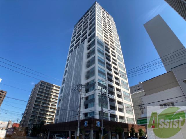 建物外観　札幌市中央区南３条東「ラフィネタワー札幌南３条」