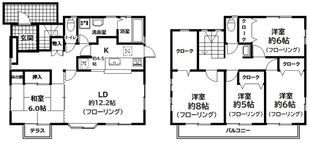 ＪＲ東海道本線 大船駅 バス乗車時間：12分 最寄りバス停で下車 徒歩2分 2階建 築26年の間取り写真
