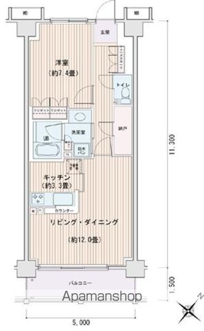 東京メトロ有楽町線 豊洲駅 徒歩6分 8階建 築19年の間取り写真