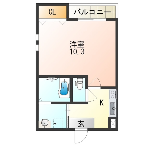 近鉄奈良線 河内花園駅 徒歩5分 3階建 築9年の間取り写真