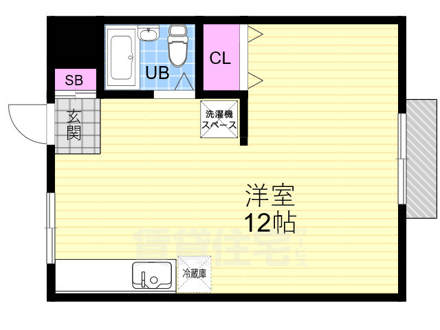 京都市下京区西七条赤社町のマンションの間取り