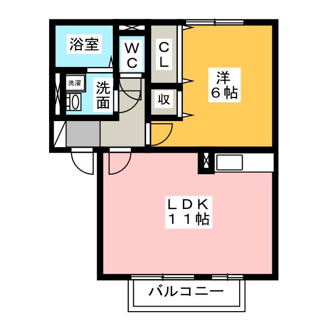 リベェルティII　Ｂの間取り