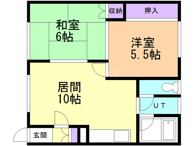 旭川市春光六条のアパートの間取り