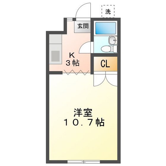 末広コーポラス　Ａの間取り