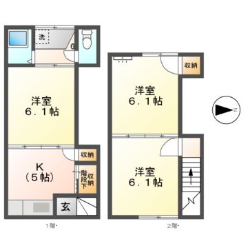 土々ヶ根みどり荘　12号の間取り