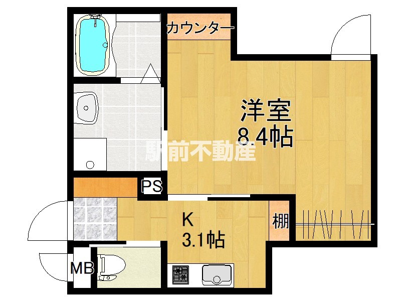 鳥栖市桜町のアパートの間取り