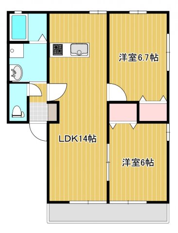 南巨摩郡富士川町長澤のアパートの間取り