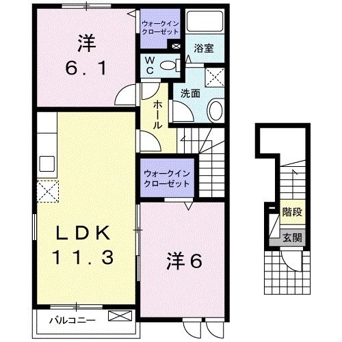 今治市山路町のアパートの間取り