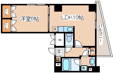 神戸市中央区花隈町のマンションの間取り