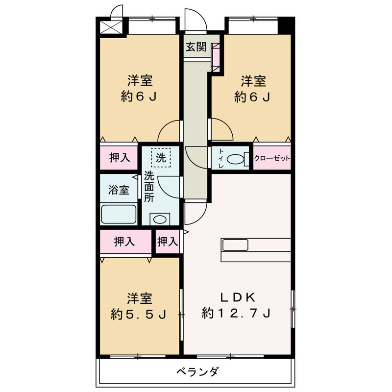 ドリームマンション　A棟の間取り