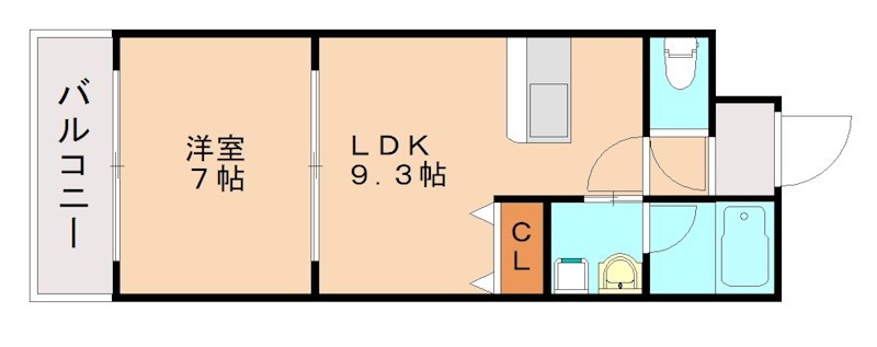 北九州市小倉北区白銀のマンションの間取り