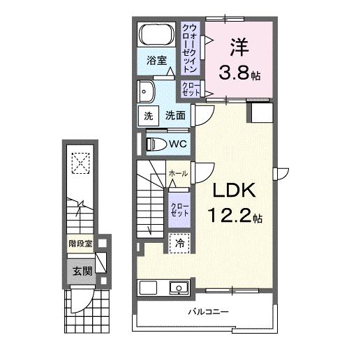 【府中市広谷町のアパートの間取り】