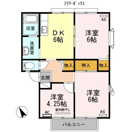 サンビレッジ小野田　Ｃ棟の間取り