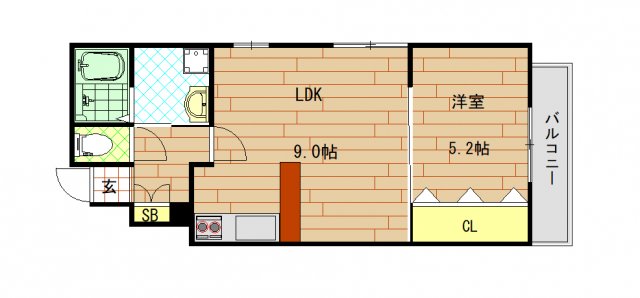 エスポワール瓢箪山の間取り