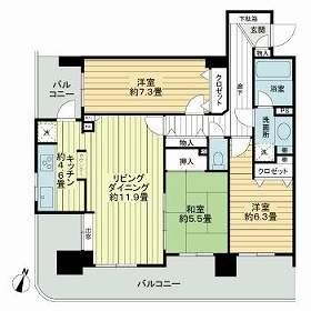 江戸川区新堀のマンションの間取り