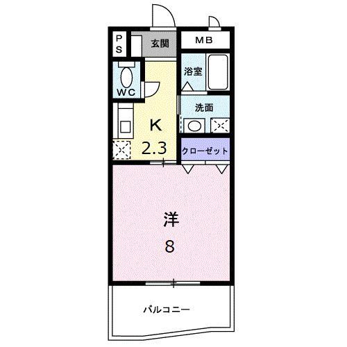 山口市小郡明治のマンションの間取り